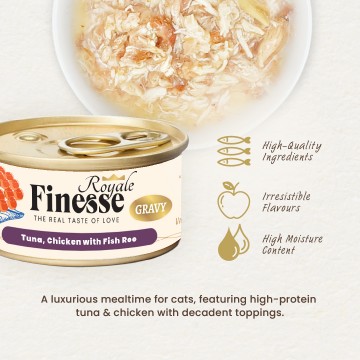 Finesse Royale Tuna & Chicken with Fish Roe Gravy 85g